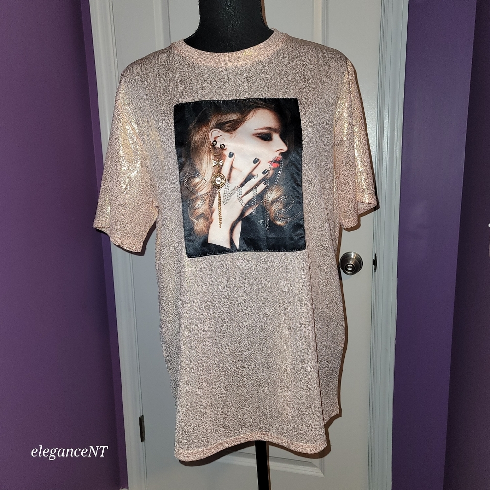 Day G Rose Gold Shimmer Blouse Sz: 2XL NWT - Picture 8 of 15